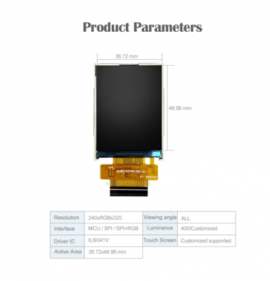 TSD painel LCD da personalização de TFT LCD de 2,4 polegadas definição do × 240 de 320 x (RGB)